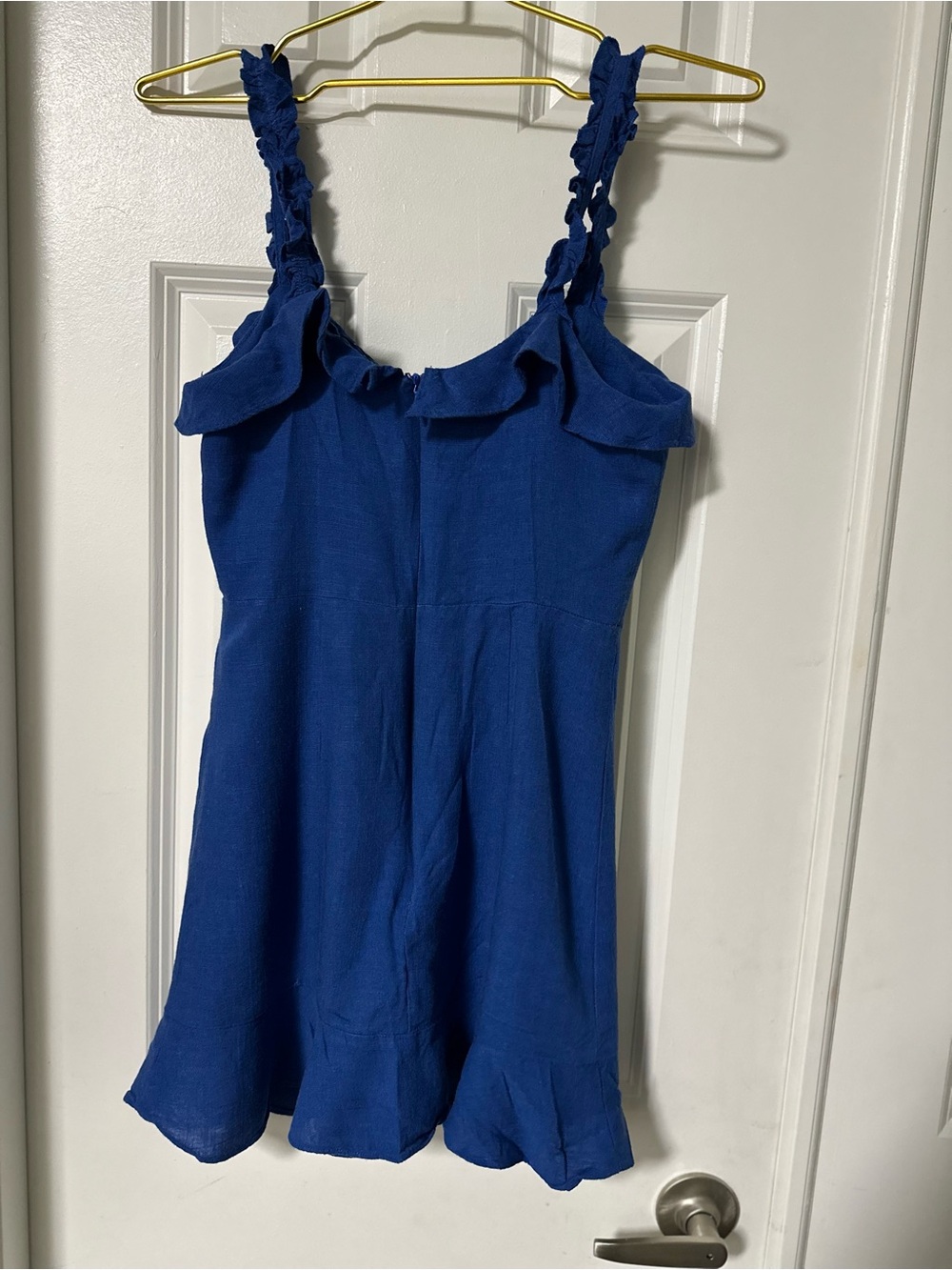 Lulus Blue Ruffle Tie-Front Mini Dress - Picture 3 of 5